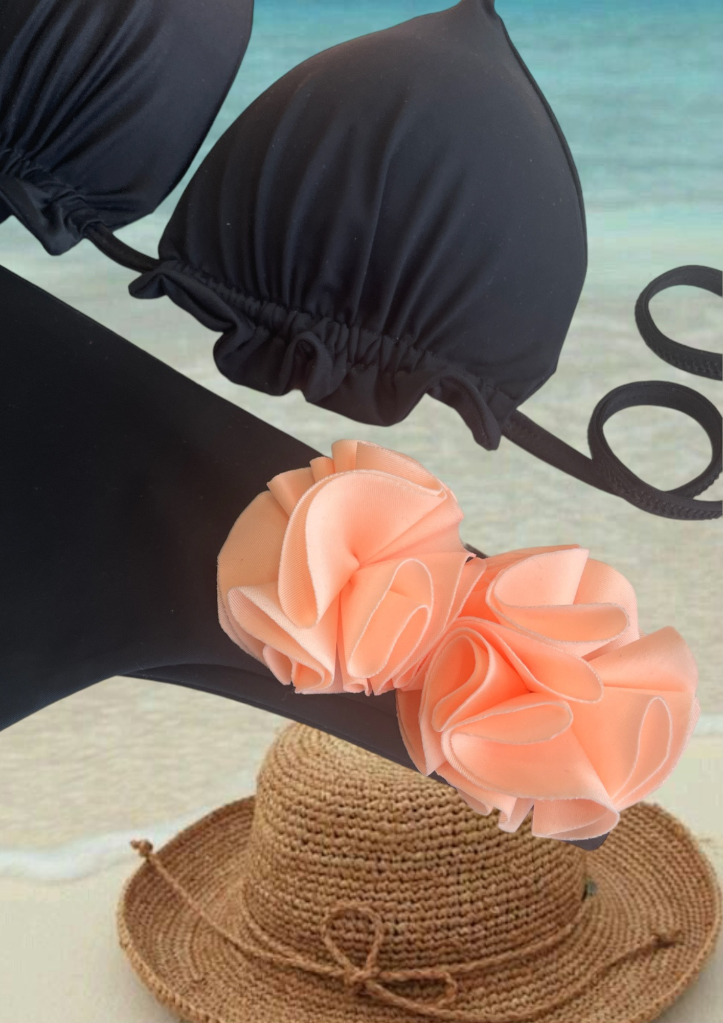 BIKINI ROMÁNTIC BLACK AND PEACH