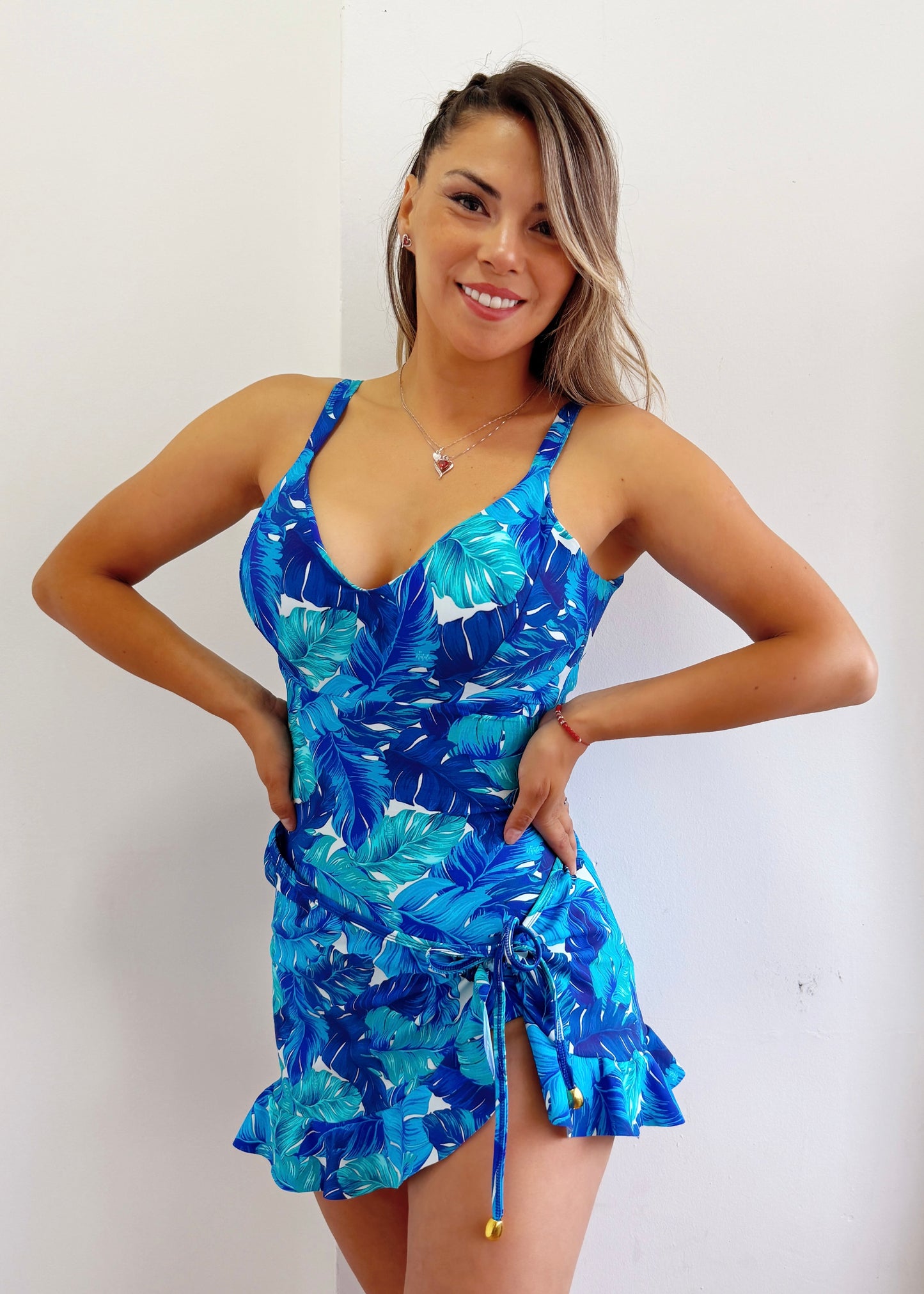 MONOKINI MODELADOR PABILO PALM BLUE