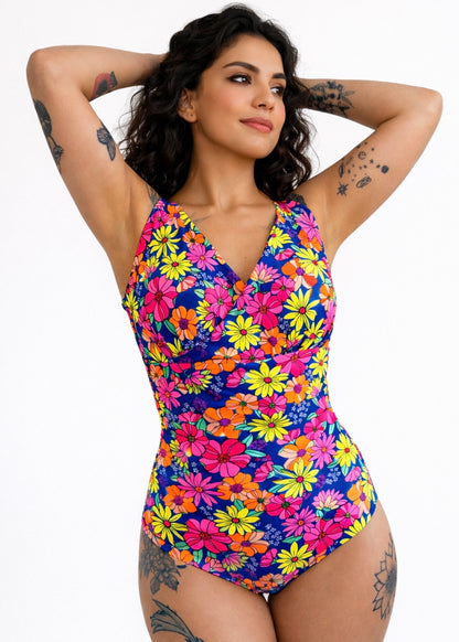 MONOKINI MODELADOR CRUZADO  MULTIFLORAL